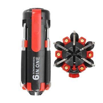 6 in 1 Multi-Function Screwdriver Kit with LED Portable Torch