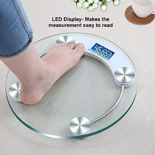 8 Mm Thick Tempered Glass Weighing Scale (White)
